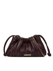 Calvin Klein Torebka Plisse Mini Drawstring Bag LV04F3077G Bordowy. Czerwone listonoszki damskie Calvin Klein, bez wzorów, ze skóry, bez dodatków. Za 369.99 zł.