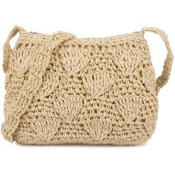 Torba Damska Na Lato Boho Pleciona Słomiana Na Ramię Beżowa Tor-Pb-47. Brązowe torby na ramię damskie bez wzorów, boho, bez dodatków. Za 84.99 zł.