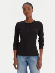Calvin Klein Jeans Bluzka LV047E201G Czarny Regular Fit. Czarne bluzki damskie Calvin Klein Jeans, xl, bez wzorów, z bawełny, bez kołnierzyka, bez ramiączek. Za 289.99 zł.