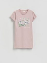 Koszula nocna - pastelowy róż. Czerwone koszule nocne damskie Reserved, l, bez wzorów, z bawełny. Za 59.99 zł.