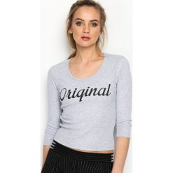 Szara Bluzka Be Original. Szare bluzki damskie Born2be, s, bez wzorów, prążkowane, bez kołnierzyka, bez ramiączek. Za 19.99 zł.