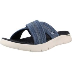 Sandały SKECHERS GO WALK FLEX Niebieski. Niebieskie sandały damskie Skechers, bez wzorów, z materiału, bez obcasa, bez zapięcia. Za 174.99 zł.