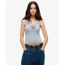 Podstawowy top sportowy. Niebieskie bielizna termoaktywna damska Superdry., bez wzorów, z bawełny, bez ramiączek. Za 106.35 zł.