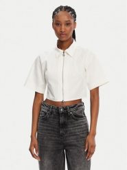 HUGO Koszula Evianne 50531546 Biały Regular Fit. Białe bluzki damskie Hugo, bez wzorów, z bawełny, bez kołnierzyka, bez ramiączek. Za 279.99 zł.