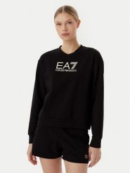 EA7 Emporio Armani Komplet bluza i szorty sportowe 7W000974 AF13135 UC001 Czarny Regular Fit. Czarne bluzy damskie EA7 Emporio Armani, xxl, bez wzorów, z bawełny, bez kaptura. Za 579.99 zł.
