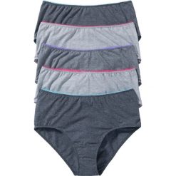 Figi maxi (5 par). Szare figi damskie bonprix, bez wzorów. Za 67.99 zł.