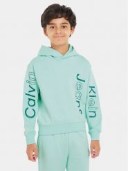 Calvin Klein Jeans Bluza Maxi Inst Logo IB0IB02040 Niebieski Relaxed Fit. Niebieskie bluzy dla chłopców Calvin Klein Jeans, bez wzorów, z bawełny, bez ramiączek, bez kaptura. Za 219.99 zł.