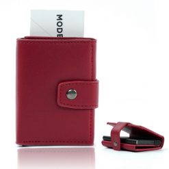 Portfel męski zapinany SW38 RED. Czerwone portfele męskie bez wzorów. Za 33.91 zł.