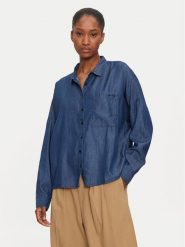 Mustang Koszula jeansowa Ruby 1015420 Niebieski Oversize. Niebieskie bluzki damskie Mustang, bez wzorów, z jeansu, bez kołnierzyka, bez ramiączek. Za 179.99 zł.
