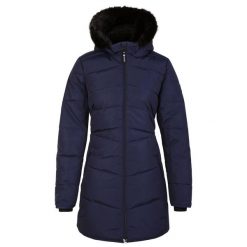 Kurtka Ocieplana Damska Długa Striking III. Niebieskie kurtki sportowe damskie Dare 2b, s, bez wzorów, z puchu, bez kaptura, trekkingowe. Za 234.99 zł.