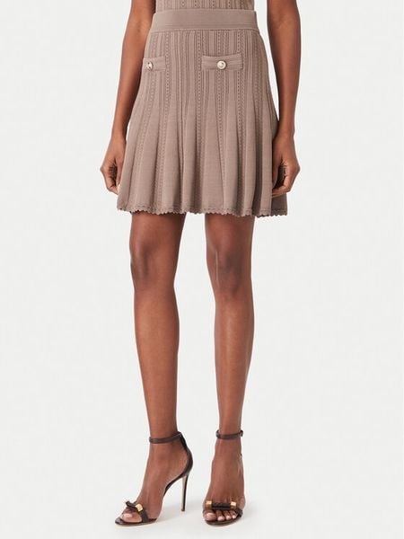 Guess Spódnica mini W6YD21 Z0971 Beżowy ciemny Regular Fit. Brązowe spódnice damskie Guess, s, z aplikacjami, z syntetyku, mini. Za 351.99 zł.