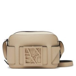 Torebka Armani Exchange. Brązowe listonoszki damskie Armani Exchange, bez wzorów, bez dodatków. Za 449.99 zł.