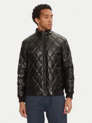 Guess Kurtka z imitacji skóry M4BL28 WGJ60 Czarny Regular Fit. Czarne kurtki męskie Guess, m, z aplikacjami, ze skóry, bez kaptura. Za 629.99 zł.
