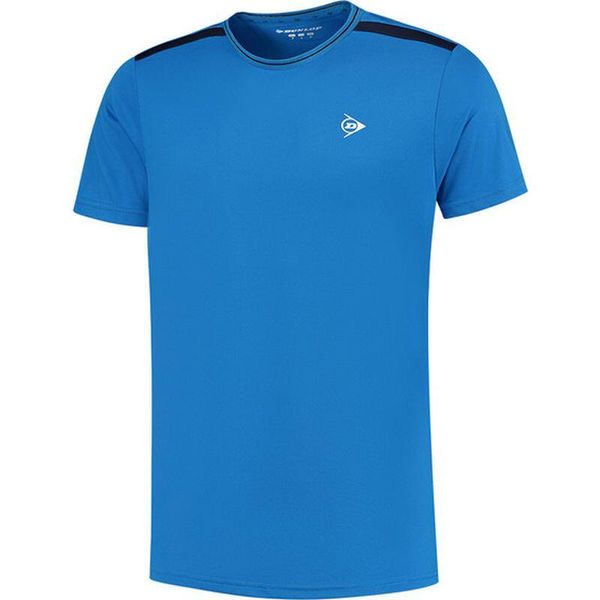 Koszulka sportowa męska Dunlop Club Crew Tee. Niebieskie koszulki sportowe męskie Dunlop, m, bez wzorów, bez kołnierzyka, bez ramiączek. Za 139.99 zł.
