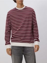 Bawełniany longsleeve w paski - brązowy. Brązowe bluzki z długim rękawem męskie Reserved, l, bez wzorów, z bawełny, bez kołnierzyka. Za 89.99 zł.