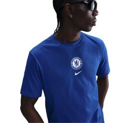 Męska Koszulka Chelsea FC. Niebieskie koszulki sportowe męskie Nike, m, bez wzorów, bez kołnierzyka, bez ramiączek, trekkingowe. Za 202.99 zł.