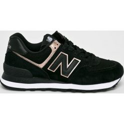 New Balance - Buty WL574MEA. Czarne obuwie sportowe damskie New Balance, bez wzorów, z materiału. W wyprzedaży za 299.90 zł.