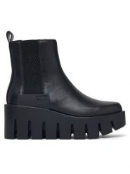 United Nude Botki Grip Chelsea LO V 110320116 Czarny. Czarne botki damskie United Nude, ze skóry, bez obcasa, na koturnie, bez zapięcia. Za 1,539.00 zł.