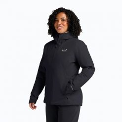Kurtka ocieplana damska Jack Wolfskin Wisper Ins. Czarne kurtki damskie Jack Wolfskin, xl, bez wzorów, z materiału, bez kaptura. Za 1,099.00 zł.