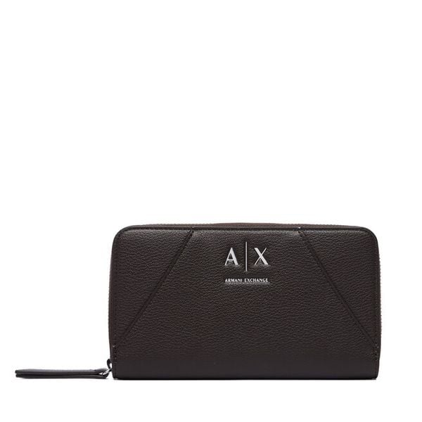 Portfel Armani Exchange. Brązowe portfele damskie Armani Exchange, bez wzorów. Za 404.99 zł.