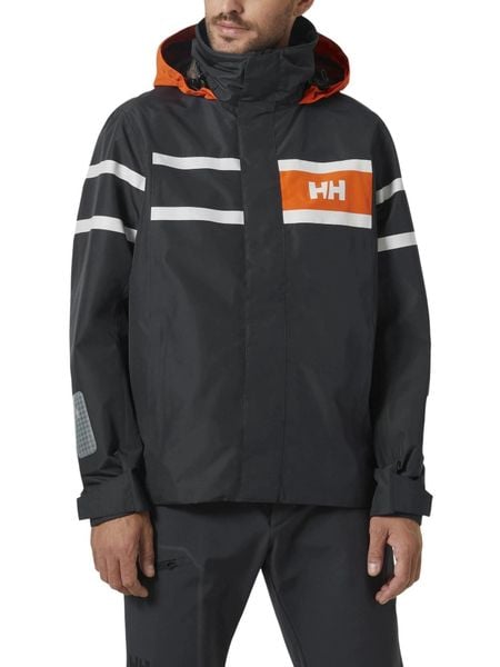 Kurtka Żeglarska Męska Helly Hansen Salt Inshore. Czarne kurtki męskie Helly Hansen, m, bez wzorów, z materiału, bez kaptura. Za 999.00 zł.
