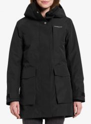 Parka zimowa damska Didriksons Harriet Parka. Czarne parki damskie Didriksons, na zimę, l, bez wzorów, z materiału, bez kaptura. Za 793.50 zł.