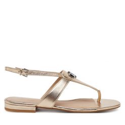 Sandały LAUREN RALPH LAUREN. Żółte sandały damskie Lauren Ralph Lauren, bez wzorów, bez obcasa, na płaskiej podeszwie, bez zapięcia. Za 349.99 zł.