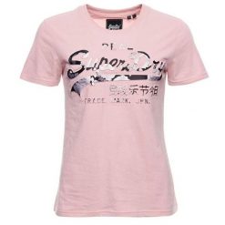 Koszulka turystyczna damska Superdry Photo Rose. Czerwone t-shirty damskie Superdry., bez wzorów, z bawełny, bez kołnierzyka. Za 77.05 zł.