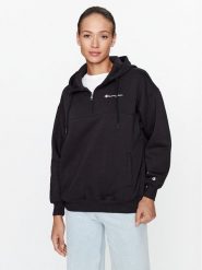 Champion Bluza Hooded Half Zip Sweatshirt 116581 Czarny Oversize. Czarne bluzy damskie Champion, s, bez wzorów, z bawełny, bez kaptura. Za 169.99 zł.