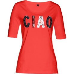 T-shirt z cekinami bonprix czerwony sygnałowy. Bluzki damskie marki bonprix. Za 99.99 zł.