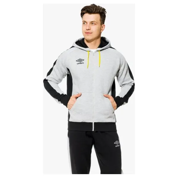 Umbro Bluza Contrast Panel Full Zip Hooded , szary, rozmiar XXL. Szare bluzy męskie Umbro, m, bez wzorów, z bawełny, bez kaptura. W wyprzedaży za 79.99 zł.