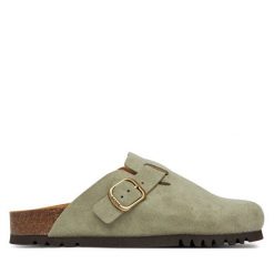 Klapki Scholl. Zielone klapki damskie Scholl, bez wzorów, bez obcasa. Za 299.99 zł.