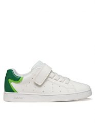 Geox Sneakersy J Eclyper Boy J36LSA 000BC C0547 S Biały. Białe buty sportowe chłopięce Geox, bez wzorów, ze skóry, bez zapięcia. Za 209.99 zł.
