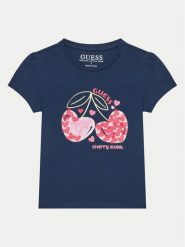 Guess T-Shirt K5GI03 K6YW4 Niebieski Regular Fit. Niebieskie t-shirty i topy dla dziewczynek Guess, z aplikacjami, z bawełny, bez ramiączek. Za 59.99 zł.