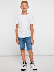 Tommy Hilfiger T-Shirt KB0KB04140 S Biały Regular Fit. Białe t-shirty dla chłopców Tommy Hilfiger, bez wzorów, z bawełny, bez ramiączek. Za 69.99 zł.