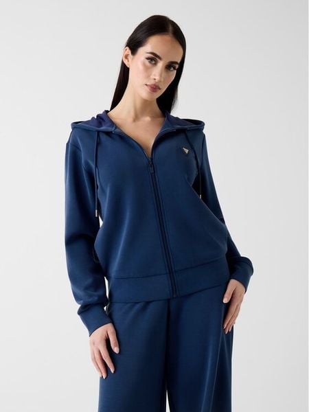Guess Bluza V4YQ06 KCAY2 Granatowy Regular Fit. Niebieskie bluzy damskie Guess, m, z aplikacjami, z syntetyku, bez kaptura. Za 265.99 zł.