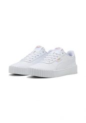 Buty damskie sportowe Puma CARINA 3.0. Białe obuwie sportowe damskie Puma, bez wzorów, z materiału, do biegania. Za 209.00 zł.