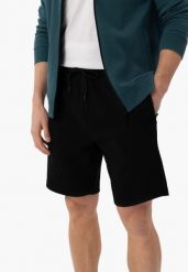 Szorty dresowe ze strukturą M-JANI. Brązowe krótkie spodenki sportowe męskie Volcano, m, bez wzorów, z bawełny. Za 89.99 zł.