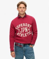Superdry Męska bluza Athletic Printed z bawełny. Czerwone bluzy męskie Superdry., m, bez wzorów, z bawełny, bez kaptura. Za 400.35 zł.