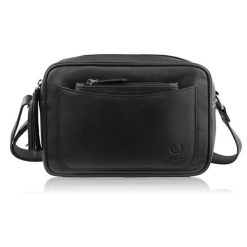 Torebka damska skórzana listonoszka na ramię czarna Paolo Peruzzi AY-20-BL. Czarne torby na ramię damskie bez wzorów, z materiału, biznesowe, bez dodatków. Za 199.00 zł.