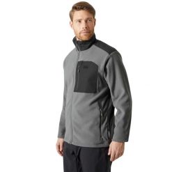 Bluza polarowa męska Helly Hansen Daybreaker Block Jacket. Szare kurtki sportowe męskie Helly Hansen, m, bez wzorów, z polaru, trekkingowe. Za 282.99 zł.