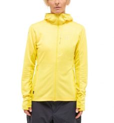 Damska Bluza Górska Mid Layer Lekka z Kapturem L.I.M Mid Fast II. Żółte bluzy damskie Haglöfs, l, bez wzorów, z dzianiny, z kapturem. Za 299.00 zł.