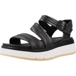 Sandały CLARKS TUSCAN STRAP Czarny. Czarne sandały damskie Clarks, bez wzorów, ze skóry, bez obcasa, bez zapięcia. Za 236.99 zł.