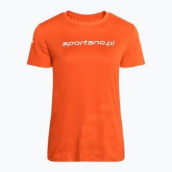 Koszulka do biegania damska Sportano Active Women. Brązowe koszulki sportowe damskie SPORTANO, l, z aplikacjami, z elastanu, bez kołnierzyka, bez ramiączek, do biegania. Za 39.99 zł.
