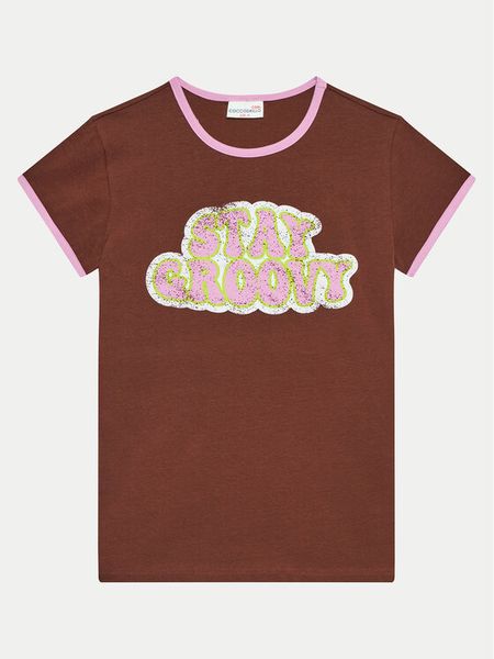 Coccodrillo T-Shirt WC4143201HGJ Brązowy Regular Fit. Brązowe t-shirty i topy dla dziewczynek COCCODRILLO, bez wzorów, z bawełny, bez ramiączek. Za 49.99 zł.