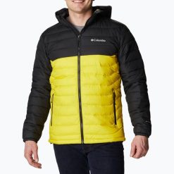 Kurtka Pikowana Męska Columbia Powder Lite Hooded. Żółte kurtki męskie Columbia, l, bez wzorów, z puchu, sportowe, bez kaptura. Za 387.20 zł.
