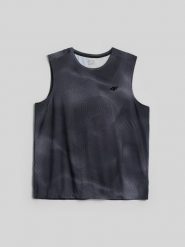 4F Koszulka treningowa regular szybkoschnąca męska - czarna M. Czarne t-shirty męskie 4f, m, bez wzorów, klasyczne, bez kołnierzyka. Za 99.99 zł.