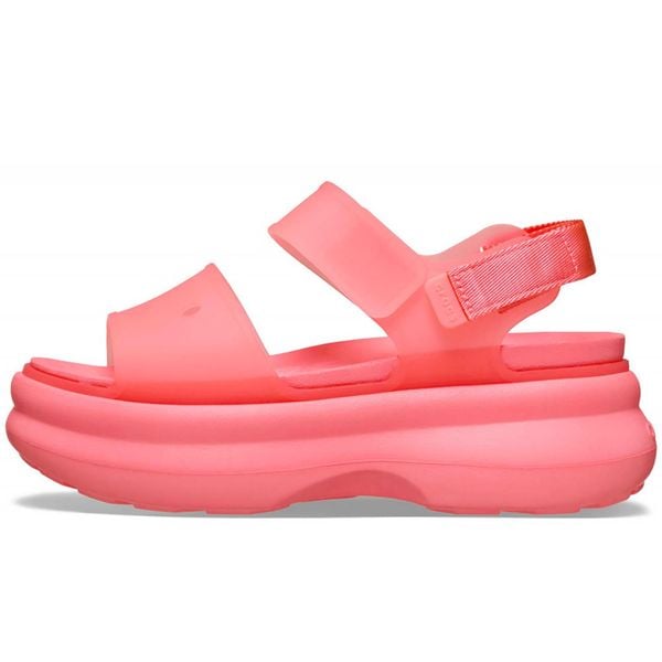 Crocs Sandały Soho Frosted Y Strap W Damskie. Czerwone sandały damskie Crocs, bez wzorów, z materiału, bez obcasa, bez zapięcia. Za 289.99 zł.