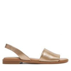 Sandały Lasocki. Żółte sandały damskie Lasocki, bez wzorów, bez obcasa, na płaskiej podeszwie, bez zapięcia. Za 139.99 zł.