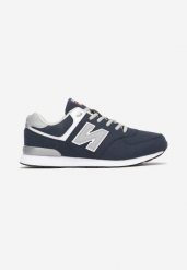 Granatowe Buty Sportowe do Kostki z Ozdobną Wstawką i Modnymi Naszywkami Reygan. Niebieskie buty sportowe męskie Born2be, bez zapięcia. Za 129.99 zł.